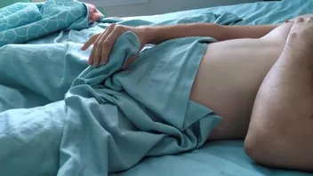 Teasing My Hard Cock Under Sheets