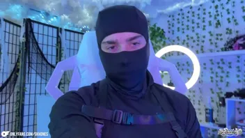 Masked Man Jerks and Cums Twice Loudly