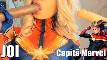 Captain Marvel Cosplay JOI With Big Boobs