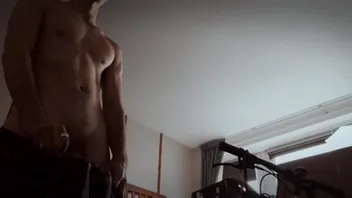 Muscular Man Teases Himself to the Edge